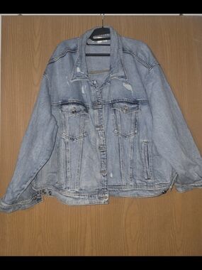 Maurices Light Blue Distressed Denim Jacket